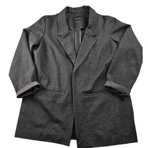 Liverpool Blazer Jacket Womens Large Black Long Sleeve Notch Lapel Open Front